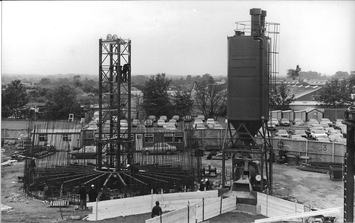 Concrete casting during tower construction