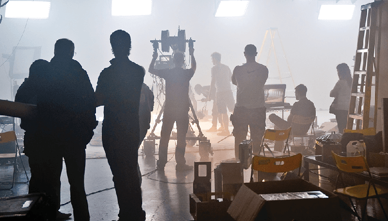 Film crew silhouette